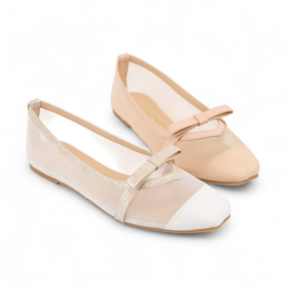 CCOCCI FLORENCE, MESH LIGHTWEIGHT SLIP ON BALLET FLAT WITH A BOW