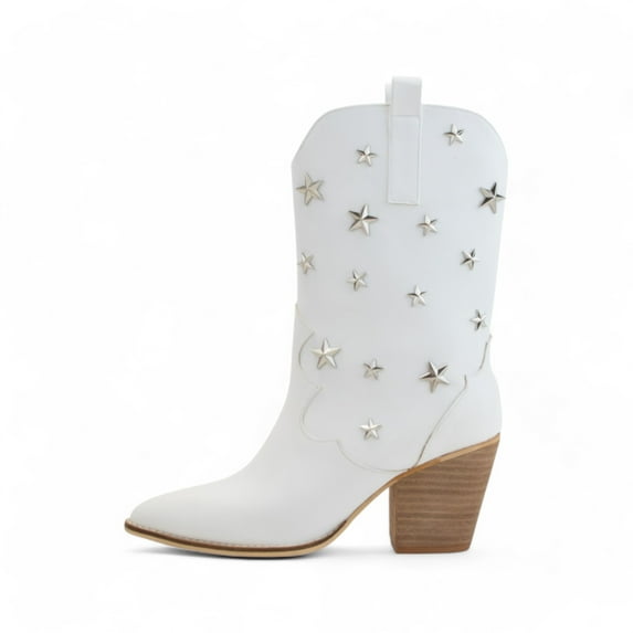 CCOCCI SCARLETT, STAR STUD WESTERN MID-CALF BOOTS