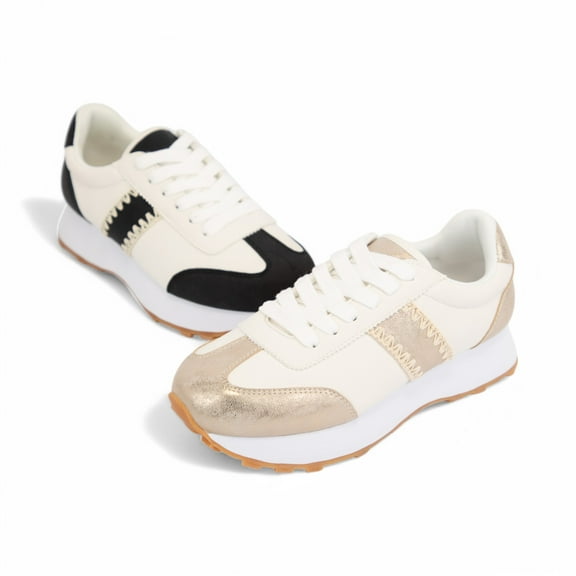 CCOCCI SNEAKERS POETRY, BLANKET STITCHED EDGE DESIGN LIGHTWEIGHT SNEAKERS