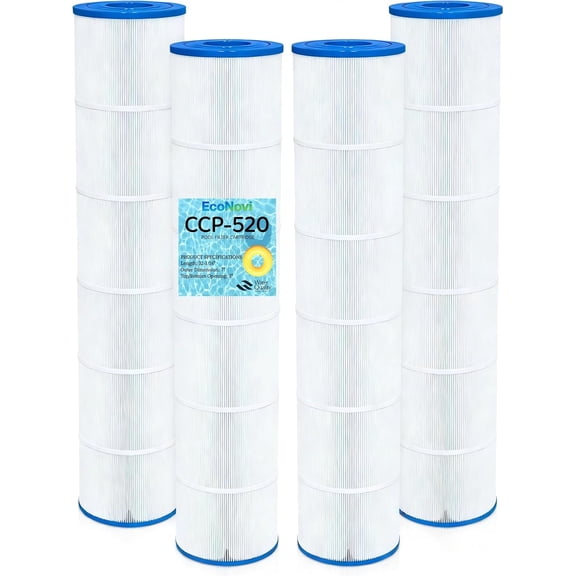 CCP520 Pool Filter Cartridges, Compatible with Pentair Clean & Clear Plus 520 (#160332), Replaces OEM 178585, R173578, Pleatco PCC130, 4-Pack, 520 Sq.Ft Total,Premium 5oz Heavy-Duty Filter Media