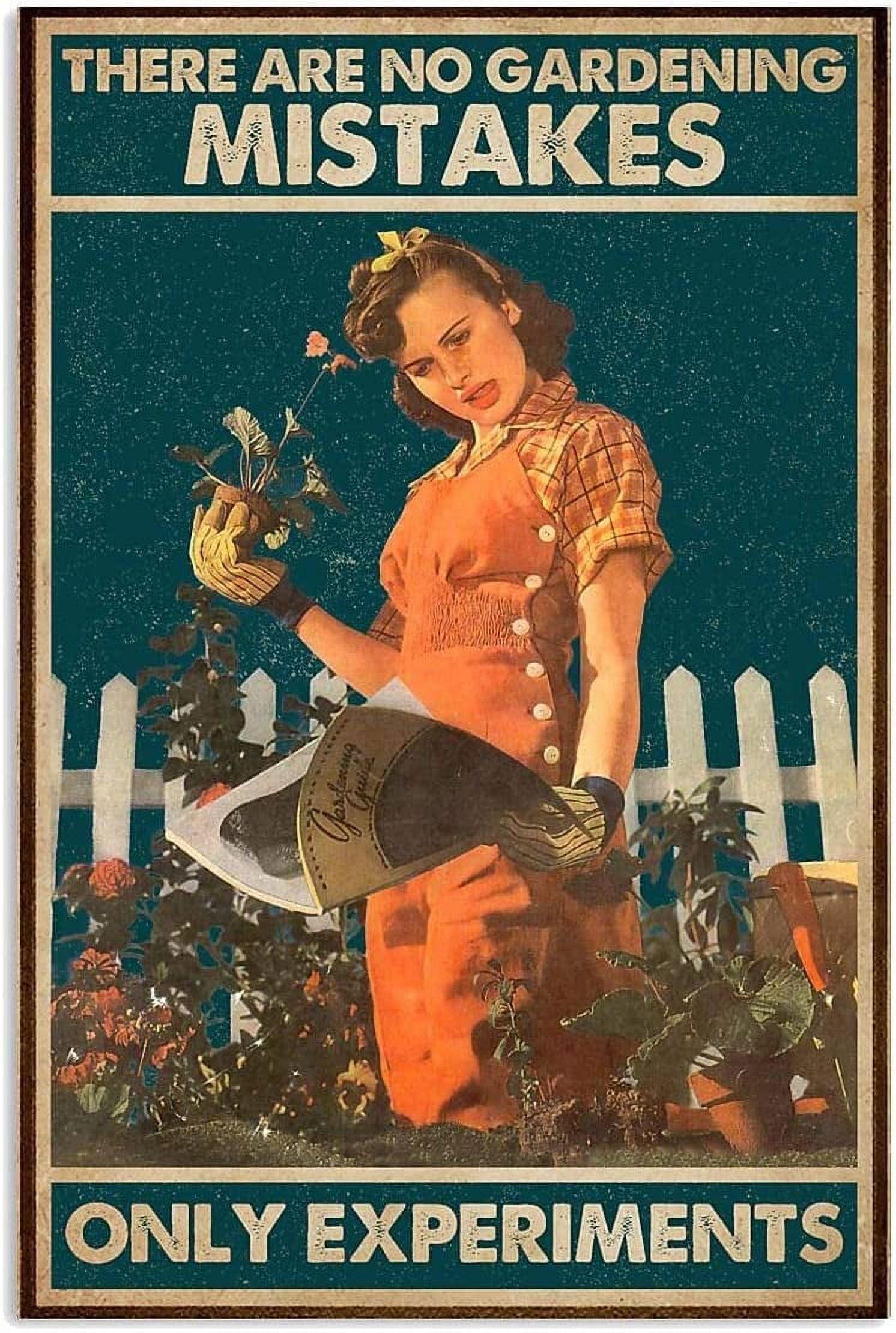 CCPARTON Metal Signs There are No Gardening Mistakes Signs Vintage ...