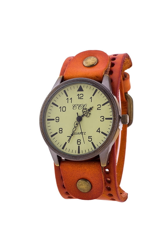 CCQ Leather Vintage Watch Men Women Wristwatch Quartz , Xinsrenus Under $5! CCQ Leather Vintage Watch Men