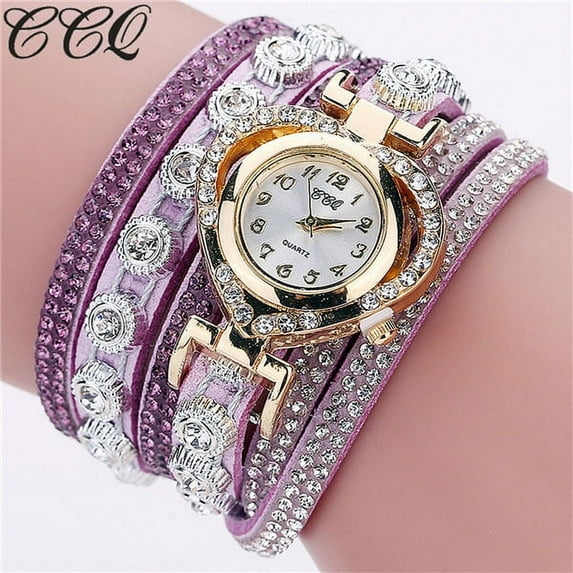CCQ Women Vintage Watches for Men with Large Wrists Rhinestone Bracelet Womens Leather Watch Dial Analog Women's Watches Leather Band Quartz Wrist Small Wrist Watch Watch Women's Leather