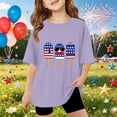 thumbnail image 1 of CCRFTGI 250 Anniversary USA Flag Shirts for Kids Girls Size 8 Short Sleeve Funny July 4th Celebration Summer Freedom T-Shirts Patriotic Girls Fashion Outfit Purple 5-6 Years, 1 of 4