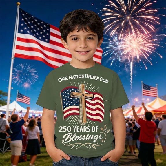 CCRFTGI 250 Anniversary Usa Flag Shirts for Kids Boys Girls Size 7 Patriotic Cute Tops 4th Of July 250th Anniversary Flag Tshirt Freedom Summer Tops Festival T-Shirts Army Green 7-8 Years