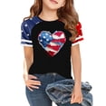thumbnail image 1 of CCRFTGI 250 Anniversary Usa Flag Shirts for Kids Girls Size 10-12 Independence Day Freedom 4th Of July American Flag Stars Heart Red White and Blue Summer Tops Festival T-Shirts Black 9-10 Years, 1 of 3