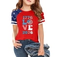 thumbnail image 1 of CCRFTGI 250th Anniversary Usa Shirt for Kids Girls Independence Day Cute Tops 4th Of July 250 Anniversary USA Flag Tshirt Red White and Blue Summer Tops Festival T-Shirts Vermilion 12-13 Years, 1 of 5
