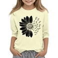 thumbnail image 1 of CCRFTGI 3/4 Sleeve Tops For Children Girls Size 10-12 Cute Print T-Shirt Trendy Round Neck Shirts Soft Fall Spring Tee Tops Beige 7-8 Years, 1 of 4