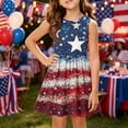 thumbnail image 1 of CCRFTGI 4th of July Girls Dress Size 10-12 Cute American Flag Stars A-Line Dress Party Patriotic Sleeveless Crew Neck Girls Clothes Summer Stylish Dresses Wine 12-13 Years, 1 of 8