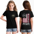 thumbnail image 1 of CCRFTGI 4th of July Shirts for Children Girls Size 10-12 Short Sleeve Happy American Flag Striped Summer Patriotic T-Shirts Independence Day Teen Girl Clothes Tee Top Black 10-11 Years, 1 of 5