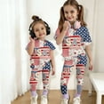 thumbnail image 1 of CCRFTGI 4th of july Outfits for Child Girls 10-12 Patriotic 2 Piece Outfits American Flag Stars Striped Short Sleeve T-Shirts and Elastic Waist Pants Freedom Clothing Sets Red 9-10 Years, 1 of 5