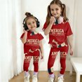 thumbnail image 1 of CCRFTGI 4th of july Outfits for Children Girls 10-12 Patriotic 2 Piece Outfits America 250 Oversized T Shirts and Leggings Elastic Waist Freedom Clothing Sets Wine 11-12 Years, 1 of 5