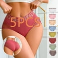 thumbnail image 1 of CCRFTGI 5 Pack Panties for Women No Show Bikini Seamless Underwear for Women Mesh Cutout High Waisted Non-marking Stretch Panties Full Coverage S, 1 of 4