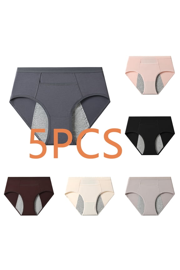 5-Pack Period Underwear for Women High Waisted Comfortable Menstrual LeakProof Underwear for Women Postpartum Panties for Women Pack Period Panties XXL