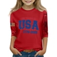 thumbnail image 1 of CCRFTGI American 4th of July Shirts for Children Girls Size 8 3/4 Sleeve Funny 250 anniversary&nbsp;usa flag Summer Cute Tunic Blouses Independence Day Teen Girl Clothes Tshirts Red 11-12 Years, 1 of 5