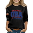 thumbnail image 1 of CCRFTGI American 4th of July Tops for Child Girls Size 8 3/4 Sleeve Funny 250 anniversary&nbsp;usa flag Summer Freedom Tunic Blouses Patriotic Girls Clothes Tee Shirt Black 3-4 Years, 1 of 5