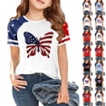 thumbnail image 1 of CCRFTGI American Flag Shirts for Kids Girls Boys Patriotic Cute Tops 4th Of July American Flag Butterfly Tshirt Red White and Blue Summer Shirts Festival Tee Tops Beige 9-10 Years, 1 of 6