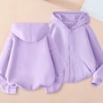 thumbnail image 1 of CCRFTGI Boys Girls Hoodies Size 10-12 Fashion Zip up Pullover Hoodie Loose Fit Long Sleeve Hoodies Trendy Fall Pullover Tops Purple 5-6 Years, 1 of 3