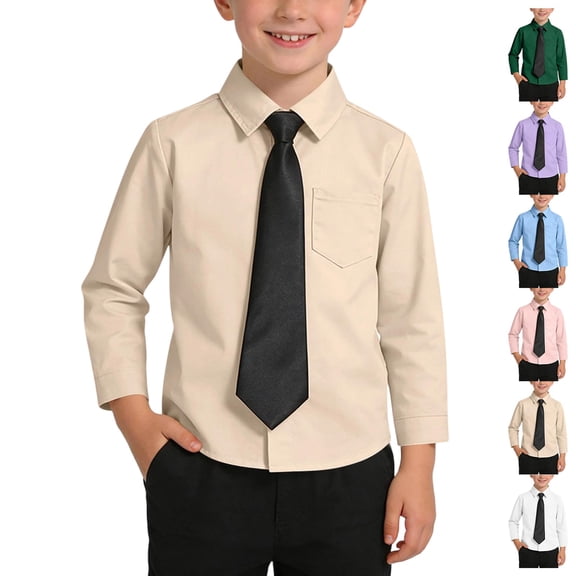 CCRFTGI Boys Girls Polo Shirt Button Down Collared Casual Spring Fall Dress Shirt for Kids Classic 10-12 Oxford Quick Dry Long Sleeve School Uniform Blouse White 11-12 Years