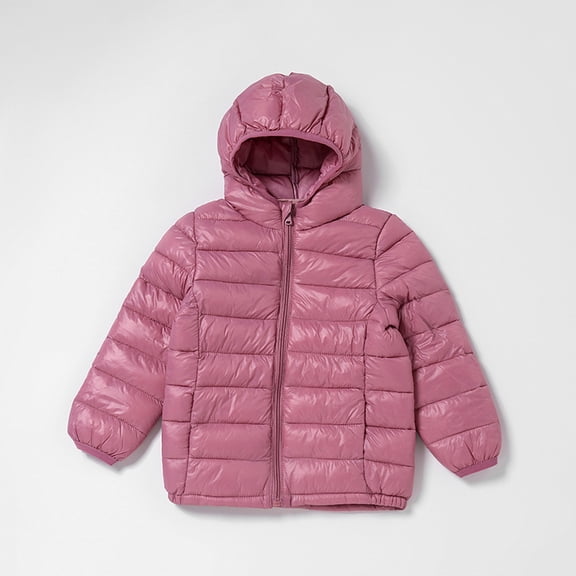 CCRFTGI Boys Girls Puffer Jacket Kids Winter Coat Lightweight Coats Packable Size 8 Outerwear Coats Warm Tween Girl Trendy Clothes Pink 13-14Years