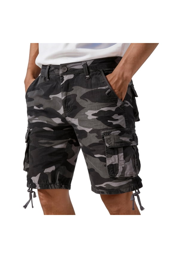 Cargo Shorts for Men Outdoor Big and Tall Quick Dry Mens Shorts Lightweight Stretch Hiking Mens Cargo Shorts With Pockets Gray L