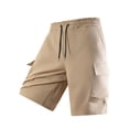 thumbnail image 1 of CCRFTGI Cargo Shorts for men Drawstring Stretch Elastic Waist Casual Work Short with Pockets Khaki M, 1 of 6