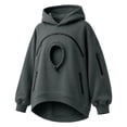 thumbnail image 1 of CCRFTGI Cat Dog Pouch Hoodie Pet Carrier Sweatshirt Large Pocket Pullover Warm Shirt for Women Animal Holder Cute Tops Dark Gray M, 1 of 4