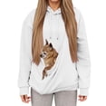 thumbnail image 1 of CCRFTGI Cat Dog Pouch Hoodie for Women Fuzzy Kangaroo Kitten Puppy Holder Hoodie Fleece Cat Carrying Hoodie Wearable Dog Carrier Sweatshirt White L, 1 of 7