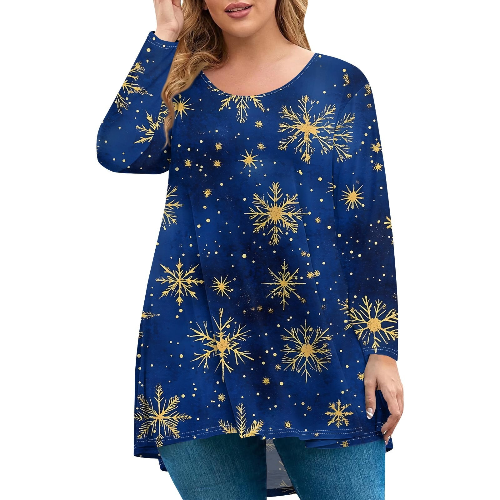 CCRFTGI Christmas Womens Plus Size Fall Tops Dressy Fall Long Sleeve