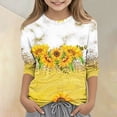 thumbnail image 1 of CCRFTGI Cute Shirts for Girls Size 10-12 Summer 3/4 Sleeve Sunflower Graphic Printed Tee Tops Trendy Soft Lightweight Clothes for Teen Girls Crew Neck Shirts Ginger 9-10 Years, 1 of 4