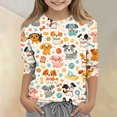 thumbnail image 1 of CCRFTGI Cute Shirts for Girls Size 6 3/4 Sleeve Animal Print Tween Girls Trendy Clothes Tee Tops Summer Trendy Soft Lightweight Crew Neck T-Shirts Yellow 9-10 Years, 1 of 4