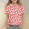 thumbnail image 1 of CCRFTGI Cute Shirts for Kids Girls Size 6 Short Sleeve Food Graphic Girls Fashion Tee Shirts Summer Trendy Soft Lightweight Crew Neck Shirts Red 5-6 Years, 1 of 4