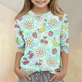 thumbnail image 1 of CCRFTGI Cute Shirts for Kids Girls Size 7 3/4 Sleeve Animal Print Girls Fashion Tee Shirts Summer Trendy Loose Comdy Crew Neck T-Shirts Mint Green 5-6 Years, 1 of 4