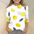 thumbnail image 1 of CCRFTGI Cute Teen Girl Shirts Size 10-12 Summer 3/4 Sleeve Fruit Print Tee Tops Casual Soft Lightweight Big Sister Outfit Crew Neck T-Shirts White 11-12 Years, 1 of 4