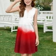 thumbnail image 1 of CCRFTGI Dresses for Child Girls Size 8 Cute Casual Color block Mini Dress Holiday Sleeveless Button V Neck Girls Dresses 2026 Summer Stylish Dresses Red 3-4 Years, 1 of 5