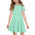 thumbnail image 1 of CCRFTGI Dresses for Kids Girls Size 10-12 Basic Short Sleeve 2026 Summer A Line Skater Dress Funny Polka Dots Dresses Party Girls Fashion Mint Green 5-6 Years, 1 of 5