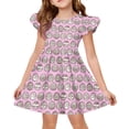 thumbnail image 1 of CCRFTGI Easter Dresses for Girls Size 7 Funny Easter Egg Print Swing Ruffle Sleeve Trendy A-Line Dress Holiday Summer Girls School Outfit for Kids Pink 11-12 Years, 1 of 4