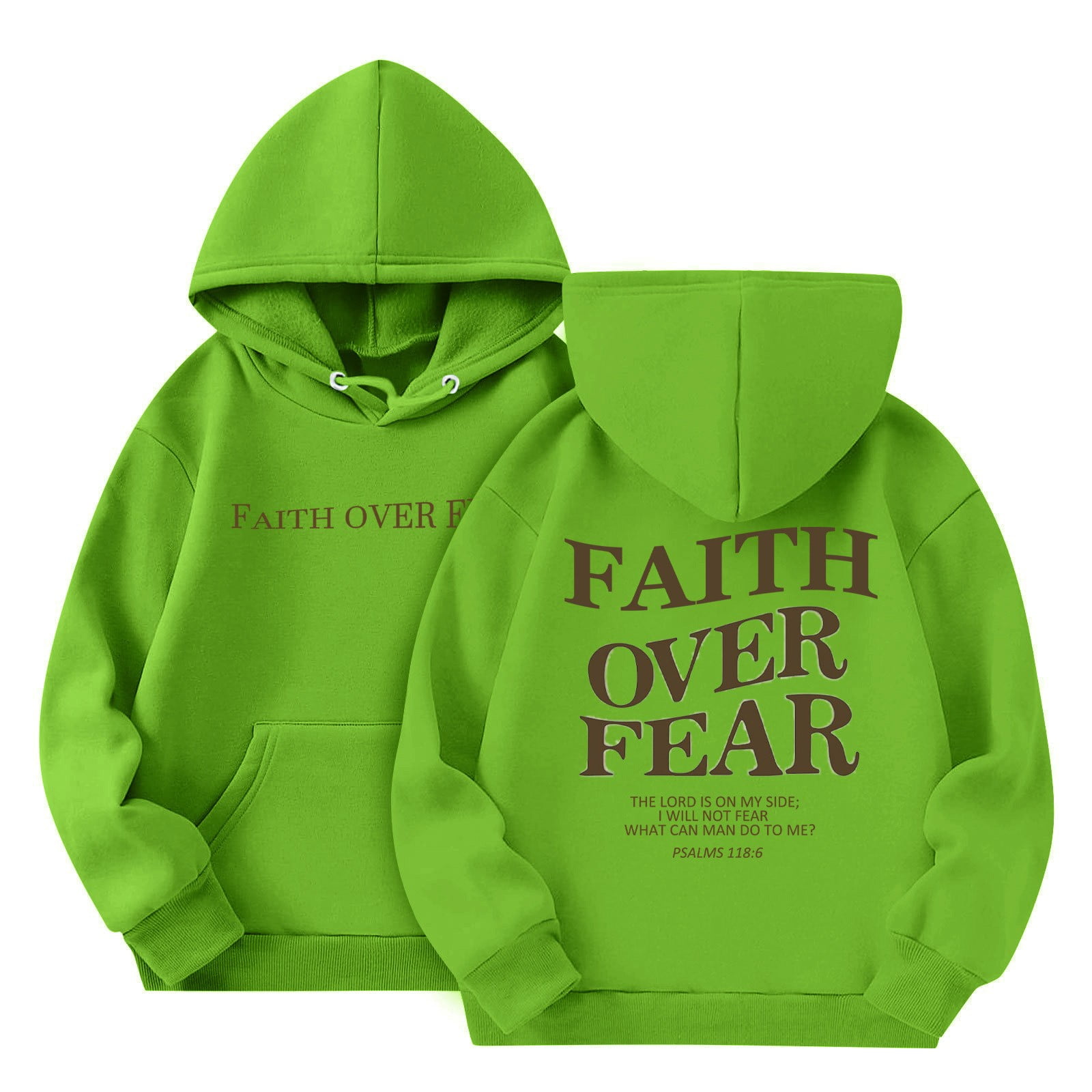 CCRFTGI Faith Over Fear Hoodie Kids Bible Verse Letter Graphic Teen ...