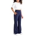 thumbnail image 1 of CCRFTGI Flare Leggings for Child Girls Size 10-12 High Waist Yoga Pants Athletic Sports Bell Bottoms Stretchy Running Leggings with pockets Navy 12-13 Years, 1 of 2