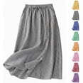 thumbnail image 1 of CCRFTGI Gingham Maxi Skirts for Women Dressy Casual A Line High Waist Long Plaid Skirt With Bow Summer Beach Vacation Outfits Flowy Skirts for Women Gray S, 1 of 8