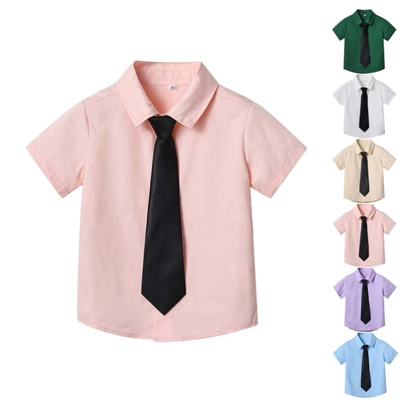 CCRFTGI Girls Boys Polo Shirt Button Down Lapel Casual Fall Summer Dress Shirts for Children Classic Size 10-12 Oxford Quick Dry Short Sleeve School Uniform Shirts Purple 9-10 Years
