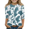 thumbnail image 1 of CCRFTGI Girls Clothes 14-16 Outfits Ropa Niñas Crew Neck Tween Girls Tops Tie Dye 3/4 Length Sleeve Shirts Spring Girls Clothes 14 Navy 5-7 Years, 1 of 5
