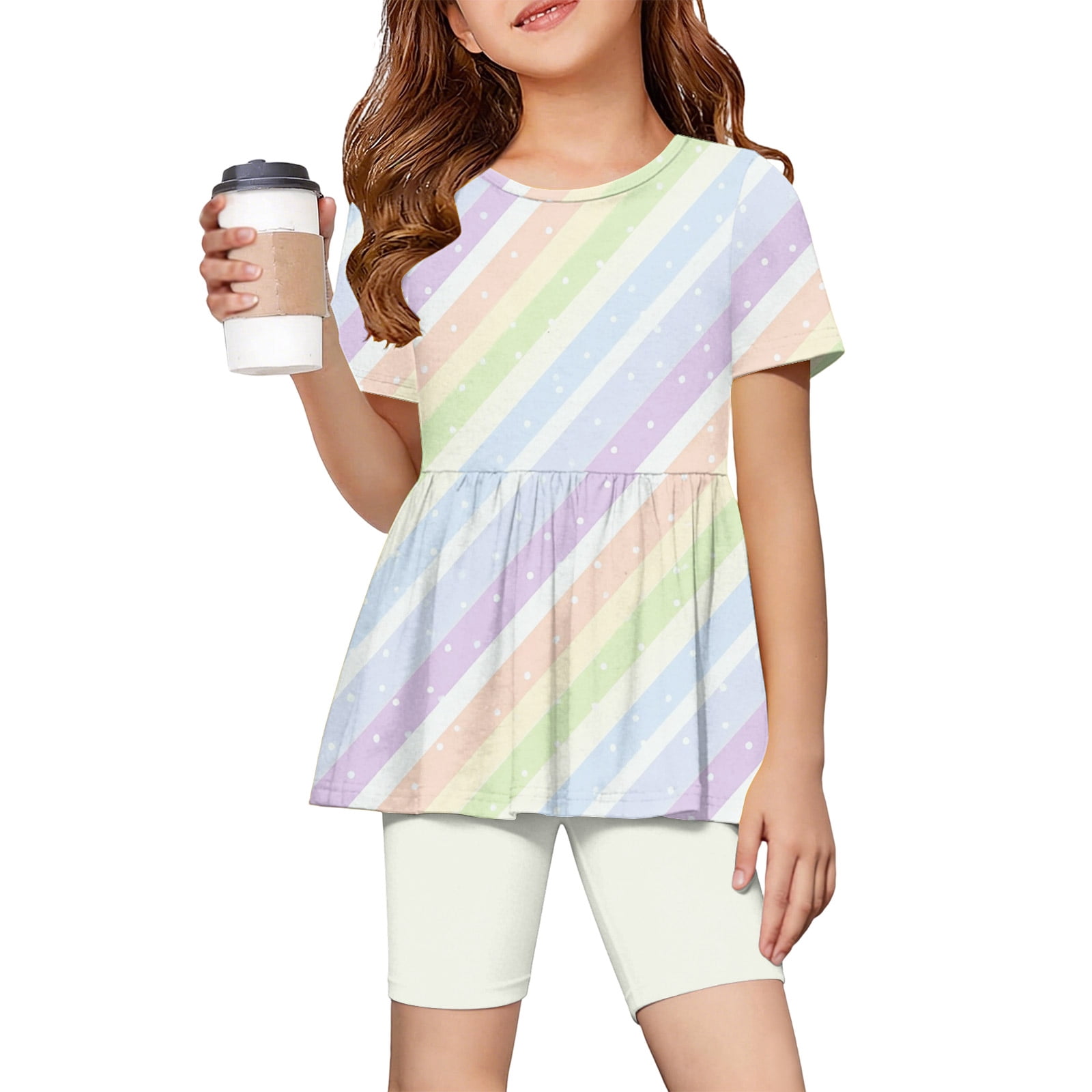 CCRFTGI Girls' Clothing Sets Summer Outfits Size 7-8 Two Piece Outfits ...