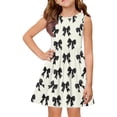 thumbnail image 1 of CCRFTGI Girls Dresses 10-12 A-Line Hot Pink Bow Print Dress Party Wedding Sleeveless Girls Dresses Summer Stylish Special Occasion Dresses Hot Pink 5-6 Years, 1 of 4