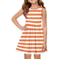 thumbnail image 1 of CCRFTGI Girls Dresses Size 8 A-Line Saffron Striped Dress Holiday Wedding Sleeveless Girls Clothes 2026 Summer Fashion Special Occasion Dresses Saffron 7-8 Years, 1 of 4