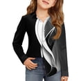 thumbnail image 1 of CCRFTGI Girls Long Sleeve Shirts for Child Size 10-12 Causal Back To School Button Down Collared Shirts Formal Striped Blouse Classic Fall Uniform Shirt with Pocket Black 6-7 Years, 1 of 4