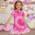 thumbnail image 1 of CCRFTGI Girls Polo Dress Size 10-12 Back To School Short Sleeve School Uniform Casual Tie Dye Pleated Flare Skater Polo Dresses Summer Button-Down Collar Pique Polo Dress Hot Pink 5-6 Years, 1 of 5