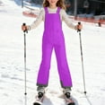 thumbnail image 1 of CCRFTGI Girls Snow Pants Waterproof Thermal Casual Snowboard Overalls Adjustable Strap Comfort Soft Ski Pants Purple 10-12Years, 1 of 8