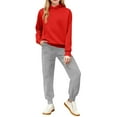 thumbnail image 1 of CCRFTGI Girls Sweat Suit 2 Piece Athletic Tracksuit Causal Long Sleeve Sweatsuit Fall Fashion Solid Color Sweatshirts and Jogger Sweatpants Sweat Set Red 9-10Y, 1 of 3