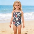 thumbnail image 1 of CCRFTGI Girls Swimsuit 10-12 Summer One Piece Beach Swimwear Cute Books Pens Bikini Sets Swimming Girls Fashion Bathing Suits for Kids Black 7-8 Years, 1 of 8